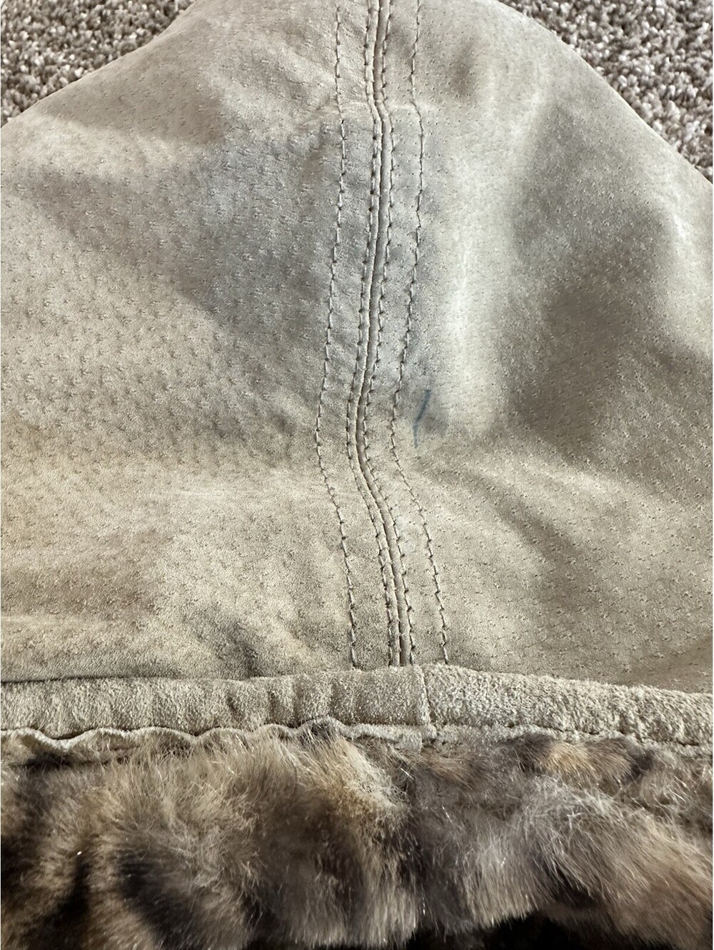 Y2K Leopard Cheetah Print Lined St Johns Bay Suede Hooded Jacket Coat L Petite - Picture 2 of 13